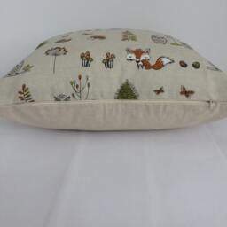 Foxes & Owls Print Cushion Cover Made From Cotton Linen Mix Fabric - thumbnail 4