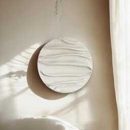 Handmade 3D Round Clay & Plaster Wall Art - Textured Abstract Sculpture For Modern Home Decor - thumbnail 3
