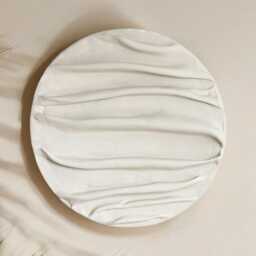 Handmade 3D Round Clay & Plaster Wall Art - Textured Abstract Sculpture For Modern Home Decor - thumbnail 2