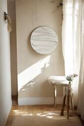 Handmade 3D Round Clay & Plaster Wall Art - Textured Abstract Sculpture For Modern Home Decor - thumbnail 1