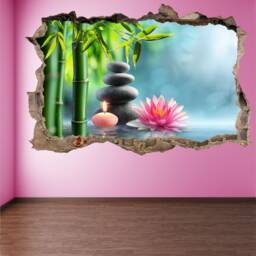 Spa Massage Stones Water Lily Wall Decal Sticker Mural Poster Print Art Home Office Decor Fs18 - thumbnail 2