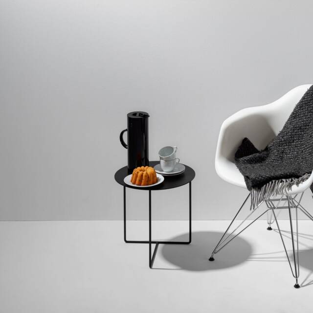 Side Table in Black Metal Usable As Coffee Table & Nightstand - image 1