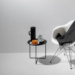 Side Table in Black Metal Usable As Coffee Table & Nightstand - thumbnail 1