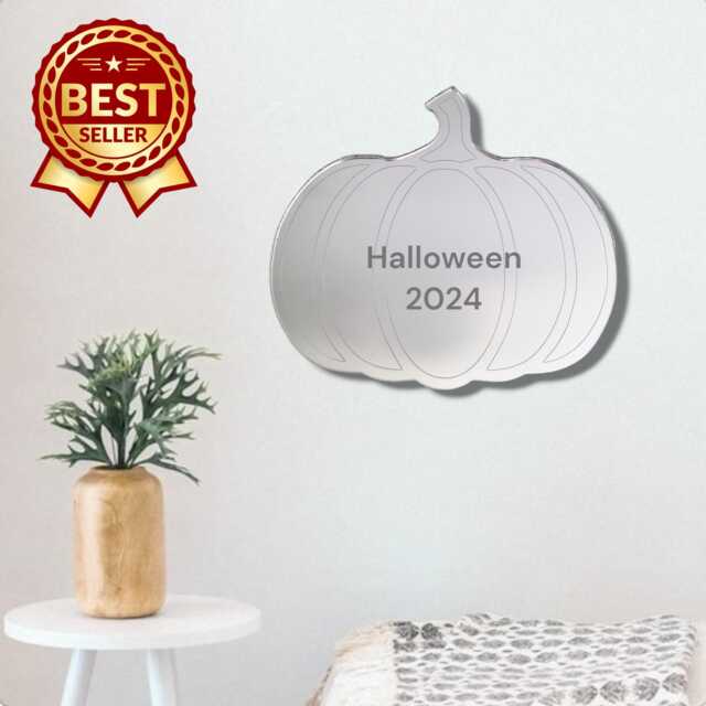 Pumpkin Acrylic Mirror Wall Art Engraved Halloween Decor - image 1