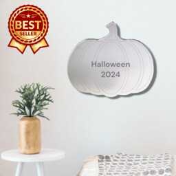 Pumpkin Acrylic Mirror Wall Art Engraved Halloween Decor