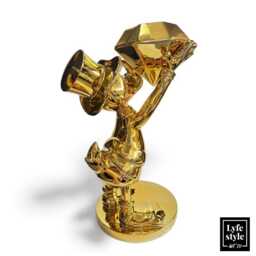 Limited Edition Gold Chrome Diamond Duck Sculpture Alec Monopoly Inspired Pop Art