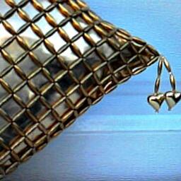 Gold Decorative Beaded Cushion - Front Cover Handmade From 14 Carat Beads Back in Faux Leather Made Usa Made-To-Order - thumbnail 2