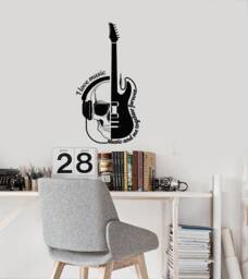 Guitar Vinyl Wall Decal Skull Quote Saying Music Musical Teen Room Stickers Mural - #3103Di - thumbnail 1