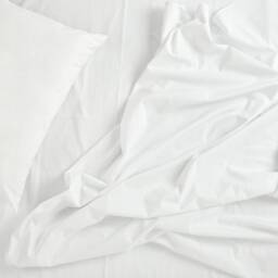 White Organic Cotton Bed Linen With Wooden Buttons - thumbnail 2