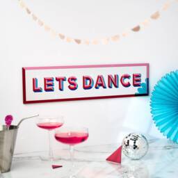 Lets Dance Mirror Laser Cut Retro Wall Art, David Bowie Inspired Party Sign