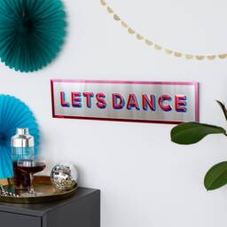 Lets Dance Mirror Laser Cut Retro Wall Art, David Bowie Inspired Party Sign - thumbnail 3
