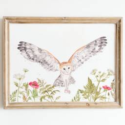 A4 Watercolour Barn Owl Print, Owl Wall Art, Barn Painting, Pictures, British Wildlife Animals, Woodland Gifts - thumbnail 2