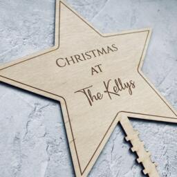 Personalised Christmas Tree Star Topper - Laser Cut Wooden Decoration - thumbnail 2