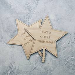 Personalised Christmas Tree Star Topper - Laser Cut Wooden Decoration - thumbnail 3