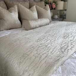 Champagne Marble Bed Runner, Comforter For Double -King Size Bed, Natural Bedding Throw, Custom Cover, Luxury Bedroom Accessories Hamlet
