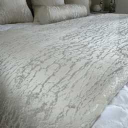 Champagne Marble Bed Runner, Comforter For Double -King Size Bed, Natural Bedding Throw, Custom Cover, Luxury Bedroom Accessories Hamlet - thumbnail 2