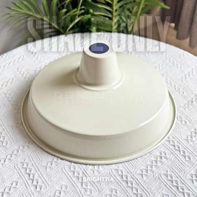 Ivory Classic Cap Lamp Shade - 14In - 360mm Off-White Metal For Industrial Pendant Lights - image 1