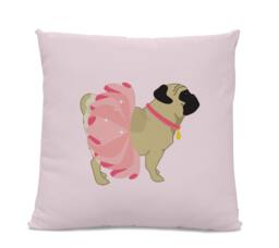 Pug Pillow - in Pink Tutu Dog Pillow Ballerina Home Decor Pug Throw Pink Ballerina - thumbnail 1