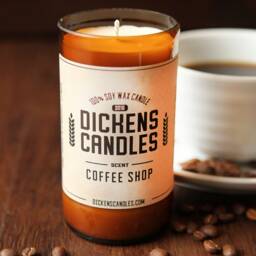 Beer Bottle Candle - Coffee Shop Scent 100% Soy Wax Scented Handmade & Recycled Made By Hand in Illinois, Usa - thumbnail 1