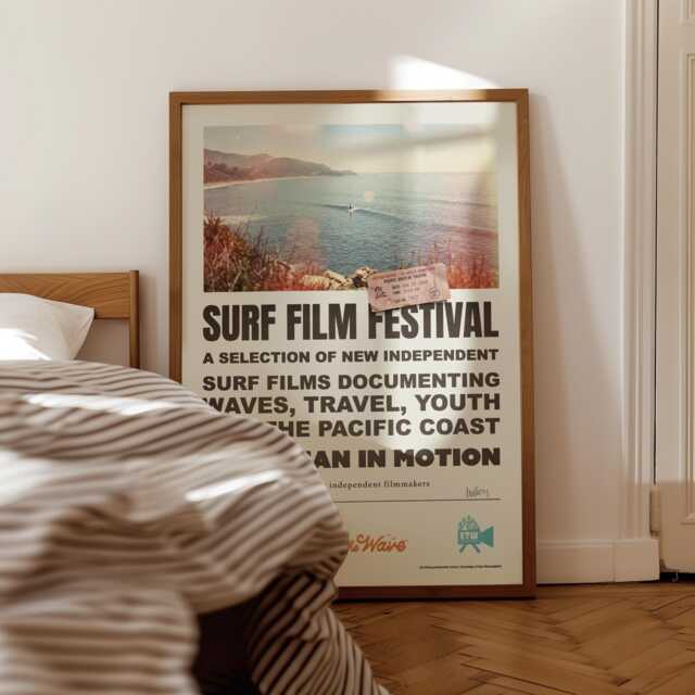 1969 Surf Film Festival Poster Print, Signed California Art - image 1