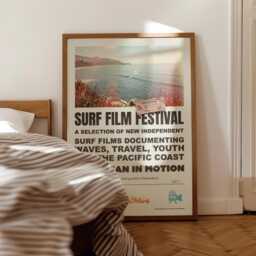 1969 Surf Film Festival Poster Print, Signed California Art - thumbnail 1