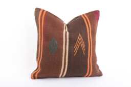 Handmade Turkish Kilim Pillow Cover Boho Cushion, 20x20 - thumbnail 1