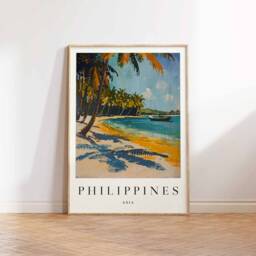 Philippines Travel Poster Tropical Beach Print, Asia Wall Art - thumbnail 3