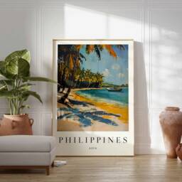 Philippines Travel Poster Tropical Beach Print, Asia Wall Art - thumbnail 2