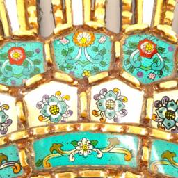 Peruvian Turquoise Sunburst Mirror 78 cm Handmade Wall Decor - Carved Wood Round Statement For Living Room Bathroom Entryway - thumbnail 3