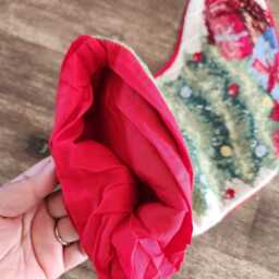 "Wool Needle Point Christmas Stocking, Tree 7.25"" X 19.75" - thumbnail 3