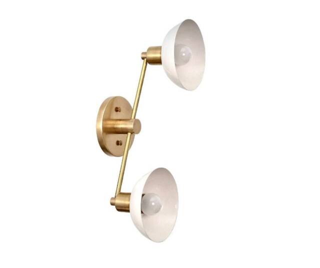 Modern Brass 2-Arm Wall Sconce, Bathroom Vanity Light - image 1