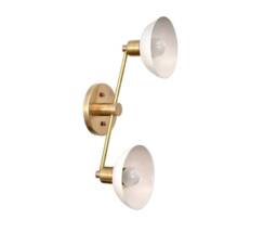 Modern Brass 2-Arm Wall Sconce, Bathroom Vanity Light - thumbnail 1