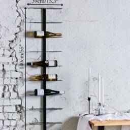 Metal Wine Rack - Storage Bottle Holder Wall Mount Holds Up To 6 Or 10 Bottles - thumbnail 2
