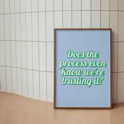 Does The Process Know Print - Retro Green & Blue Print, Colourful Office Art, Motivational Bedroom Art - thumbnail 3