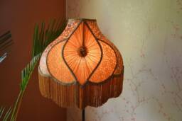 Gold Lace Lampshade With Fringe Hand-stitched Table/Floor Lamp Shade - thumbnail 1