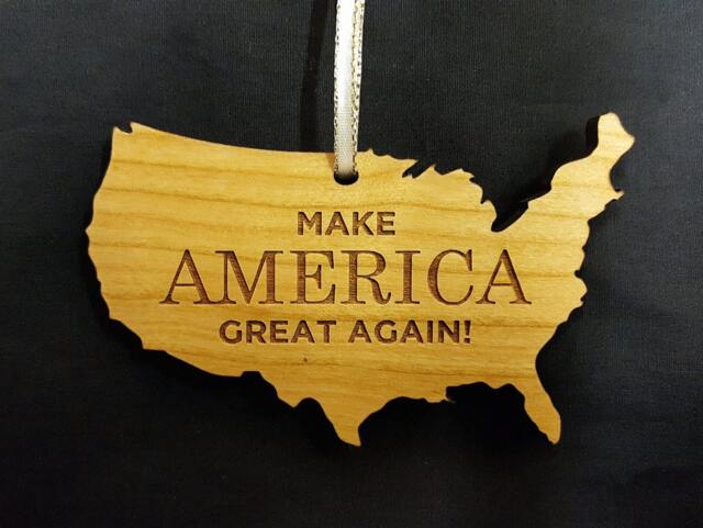 Make America Great Again Wood Ornament, United States, U.s.a., Usa, Donald Trump, President Elect, Pence, Republican, Christmas