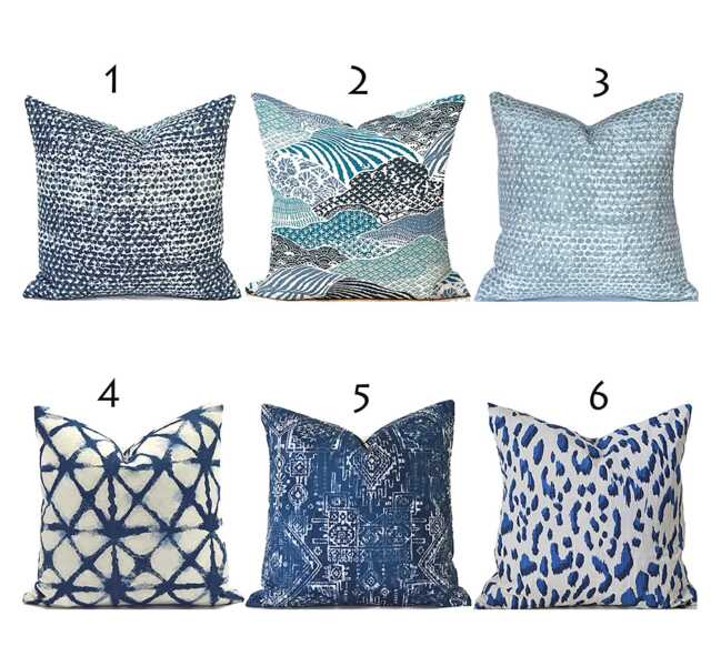 Indoor Pillow Cover With Zippers, Easy To Use & Washable, Pick Your Favorite Shades Of Blue - image 1