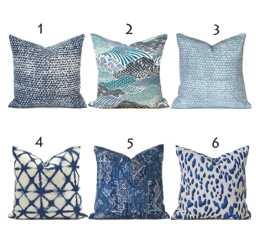 Indoor Pillow Cover With Zippers, Easy To Use & Washable, Pick Your Favorite Shades Of Blue - thumbnail 1