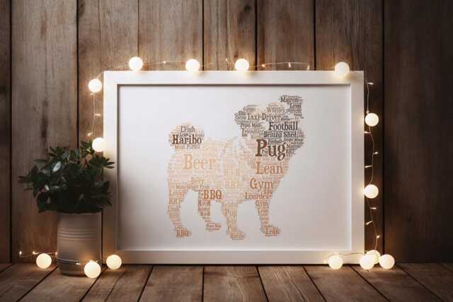 Personalized Pug Word Art Print - Custom Dog Breed Gift For Pet Lovers - image 1