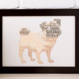 Personalized Pug Word Art Print - Custom Dog Breed Gift For Pet Lovers - thumbnail 2