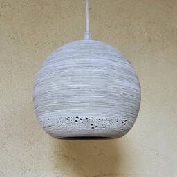 Gray Ceramic Pendant Lighting Carved Modern Lampshade - thumbnail 3
