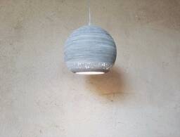 Gray Ceramic Pendant Lighting Carved Modern Lampshade