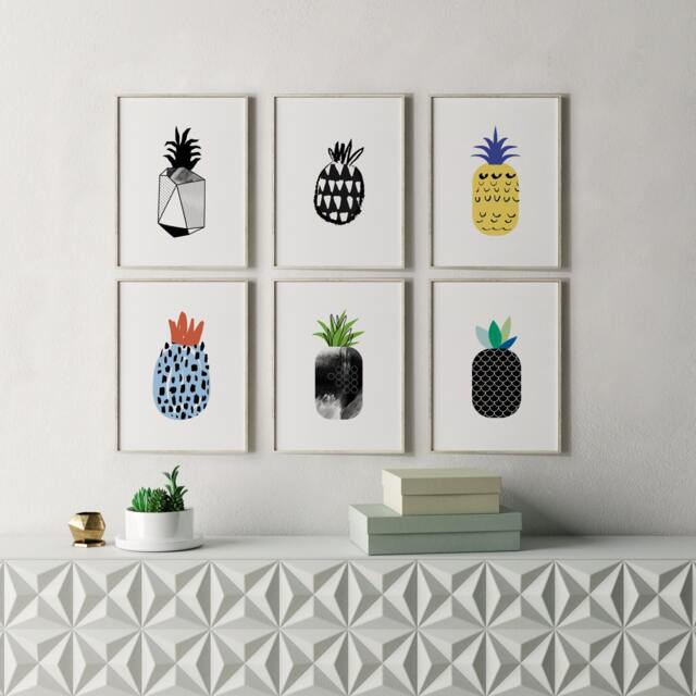 Printable Pineapple Decor, Print, Printable, Modern Kitchen Art, Wall Prints - image 1