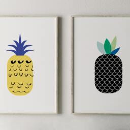 Printable Pineapple Decor, Print, Printable, Modern Kitchen Art, Wall Prints - thumbnail 4