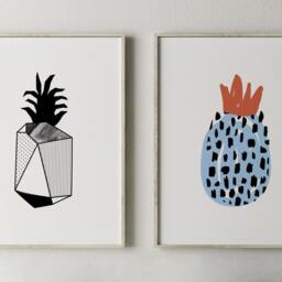 Printable Pineapple Decor, Print, Printable, Modern Kitchen Art, Wall Prints - thumbnail 2