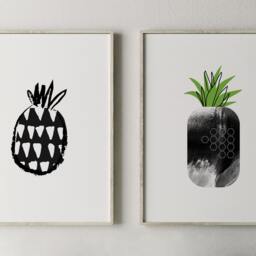 Printable Pineapple Decor, Print, Printable, Modern Kitchen Art, Wall Prints - thumbnail 3