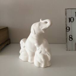 Elephant Figurine, Set Of 3 Elephants, Ceramic Bisque, Ready To Paint, U-Paint, Home Decor, Gift Idea, Birthday Gift, Unpainted - thumbnail 2