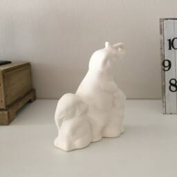 Elephant Figurine, Set Of 3 Elephants, Ceramic Bisque, Ready To Paint, U-Paint, Home Decor, Gift Idea, Birthday Gift, Unpainted - thumbnail 3
