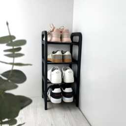 Tall Narrow 4-Tier Shoe Rack Birch Wood Corner Organizer - thumbnail 2