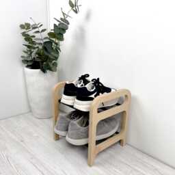 Tall Narrow 4-Tier Shoe Rack Birch Wood Corner Organizer - thumbnail 4